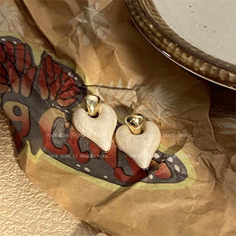 Bông Tai Hình Trái Tim Nhỏ Giọt Thiết Kế Đơn Giản Thời Trang 2022