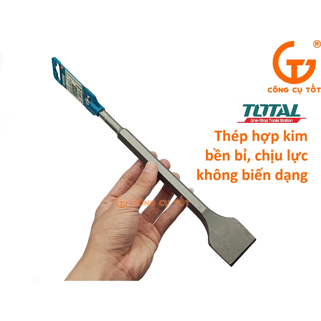 Mũi đục bê tông dẹp chuôi gài SDS Total TAC15121412 14x250x40mm