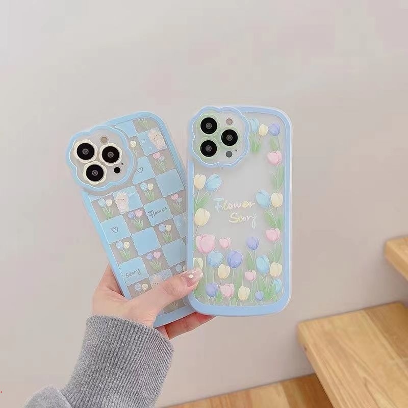 Ốp Điện Thoại Silicone Mềm Chống Sốc In Hình Hoa Tulip Cho IPhone 11 13 Pro Max 7 6 8 Plus 13 12 Pro X XR XS Max