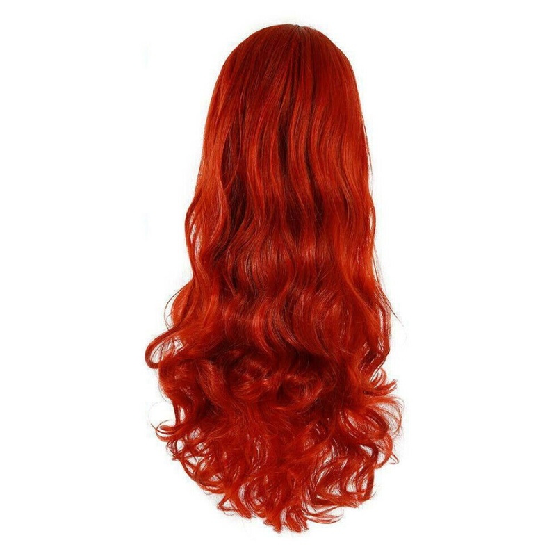 Womens Red Long Curly Hair Wigs Ladies Copper Jessica Rabbit Wavy Cosplay Wig