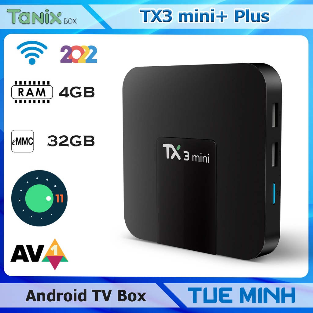 Android TV Box TX3 mini+ Plus 2022 - Ram 4GB, Android 11, Single Wifi