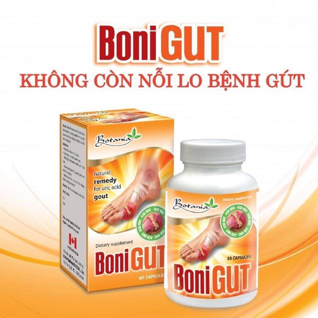 BONIGUT [Hộp 60 viên] - Viên uống hỗ trợ điều trị bệnh Gout, tăng đào thải aicd uric [boni gút /bonigut]