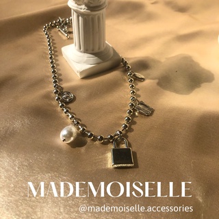 Vòng cổ choker nữ dây bạc cá tính Mademoiselle.accessories DCK77