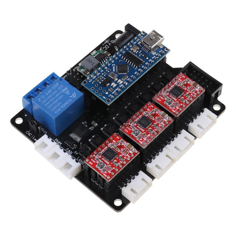 Black GRBL Laser Controller Board CNC USB 3 Axis Stepper Motor Driver Controller Board