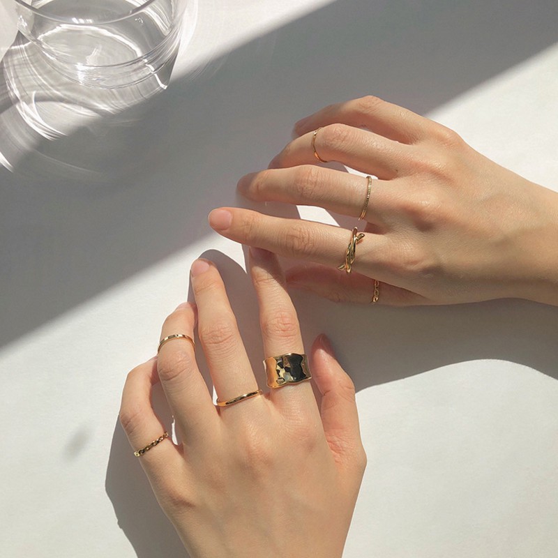 Set 8 Nhẫn Thiết Kế Đa Dạng Thời Trang