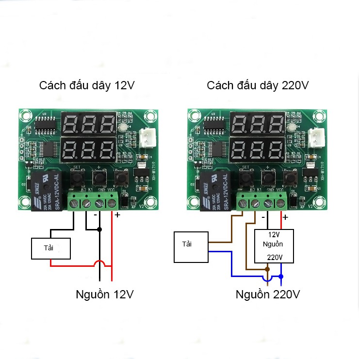 Denshitaro Mạch bật tắt thiết bị theo nhiệt độ XH-W1219 D00-277