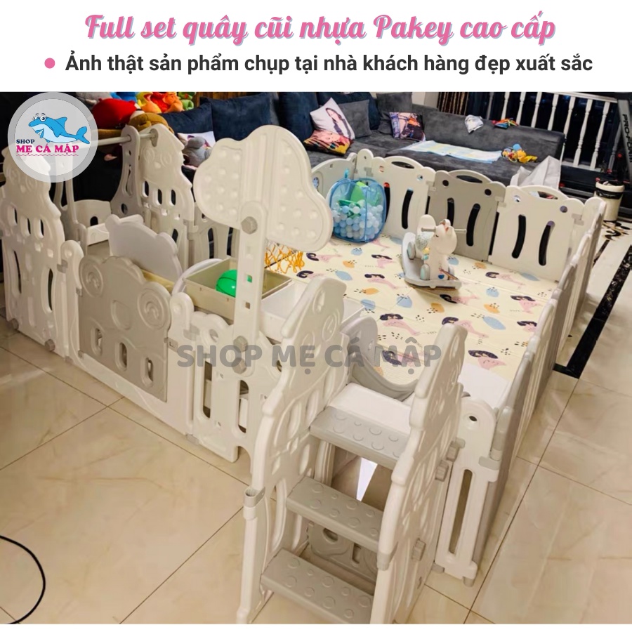 [Kèm bóng rổ] Quây cũi bóng nhựa liên hoàn 8 món Full set Pakey Cú mèo, bản nâng cấp mới nhất