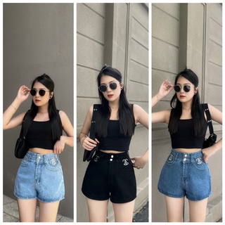 Quần jean short thêu kiểu
