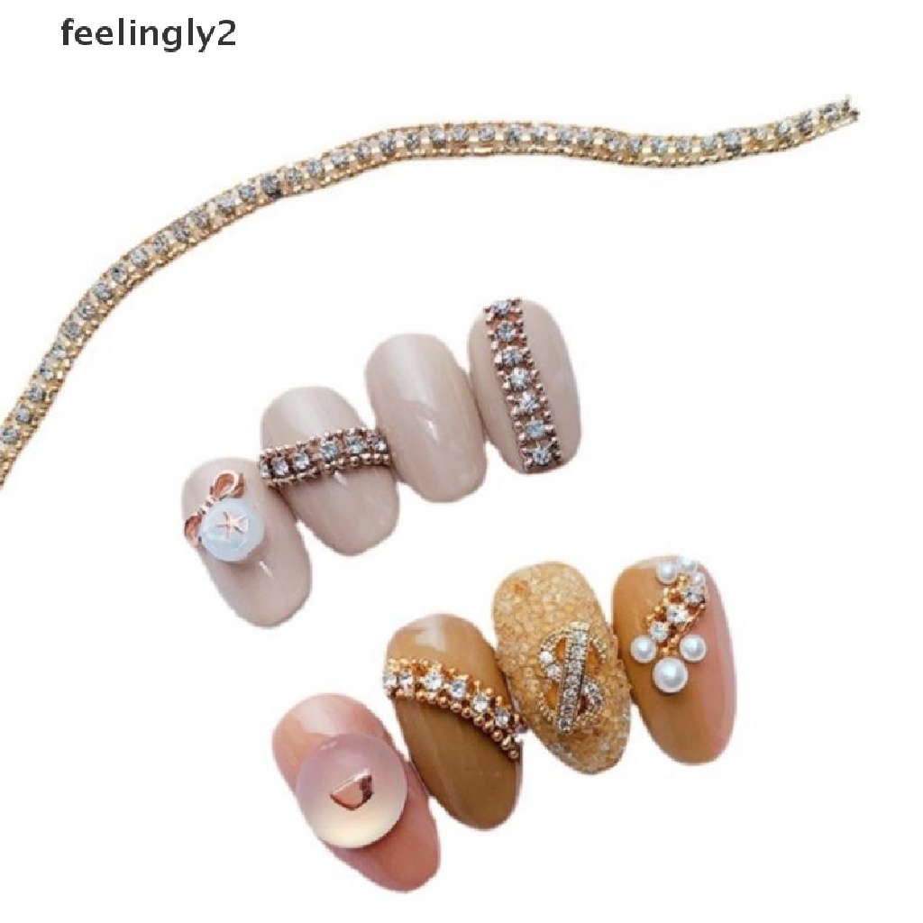 Phụ Kiện Chuỗi Đá 3D Lấp Lánh Sang Trọng Trang Trí Móng Tay DIY