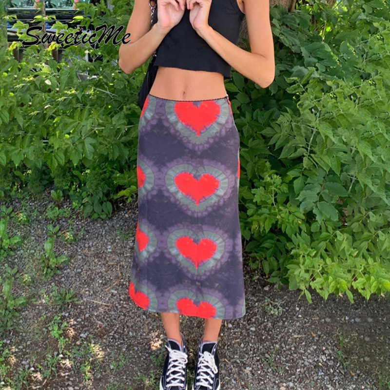 Women's 2021 New Love Printing Casual Hip Half-length Low-waist Skirt | BigBuy360 - bigbuy360.vn