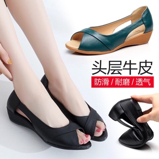 ☂️Giày hở mũi da mềm cho mẹ/ order QC