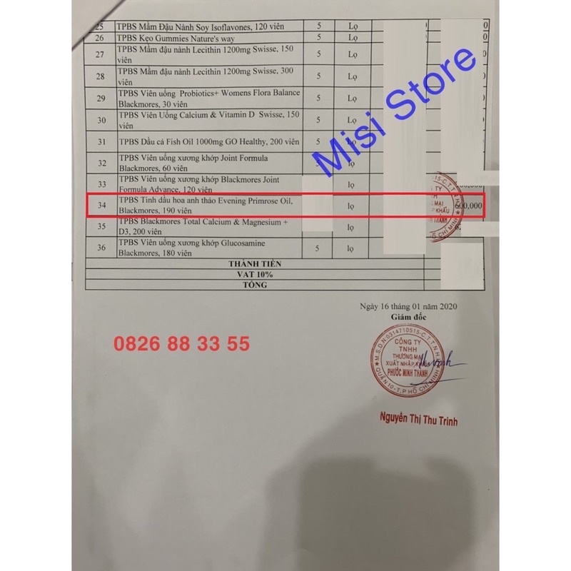 [CHÍNH HÃNG]Tinh dầu hoa anh thảo Blackmores ( ĐỦ BILL) | Thế Giới Skin Care