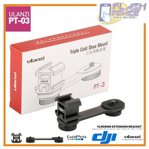 ULANZI Ngàm Gắn Đèn PT-3 1/4 Kèm Thanh Kim Loại Mở Rộng Chuyên Dụng Cho Micro