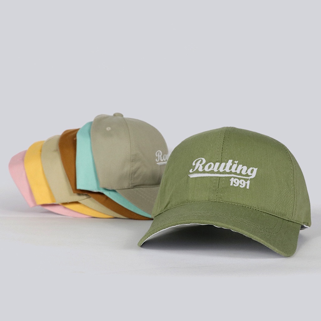 Mũ lưỡi chai thêu chữ Routing vải kaki nhiều màu, nón nam nữ unisex họa tiết đẹp
