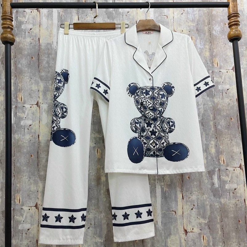 Đồ mặc nhà Pyjama lụa xước