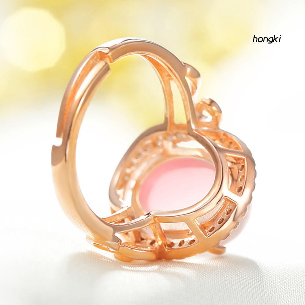 Nhẫn Hợp Kim Đính Đá Hình Oval Thời Trang Cho Nữ