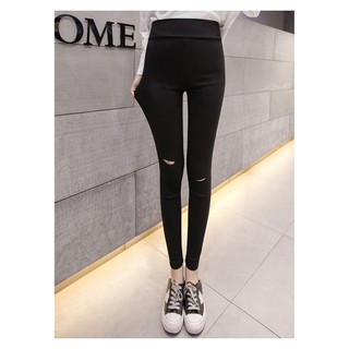 Quần Legging, Quần Cạp Cao Rách Gối cực cá tính