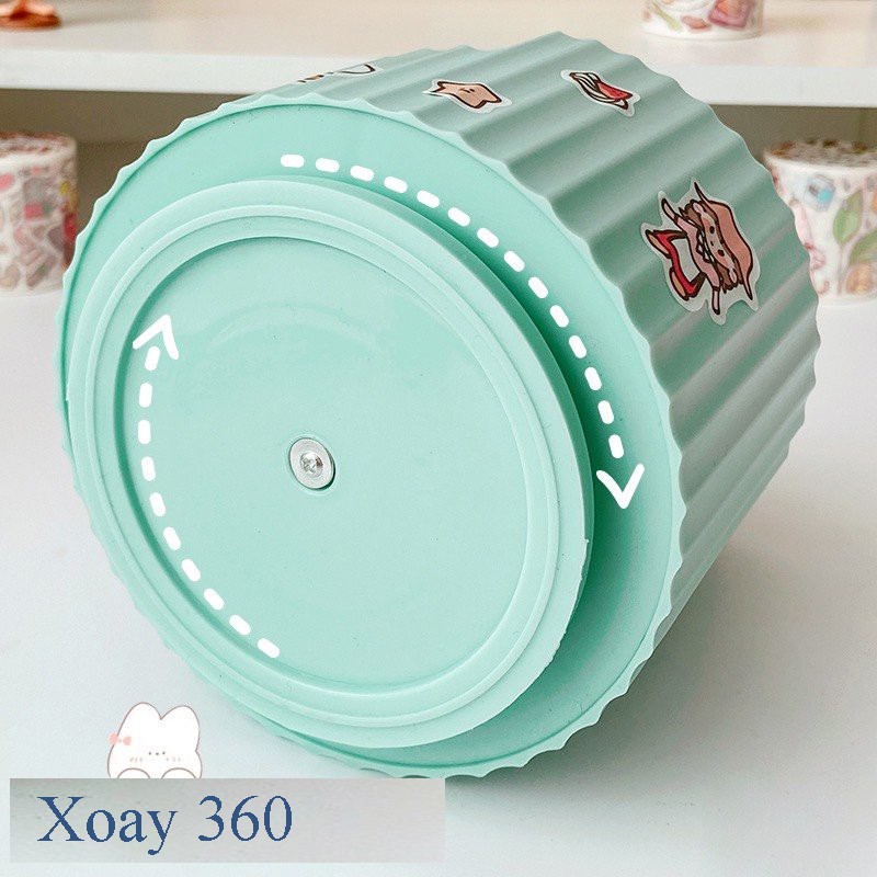 Hộp đựng bút xoay 360 độ dễ thương mới nhất 2021 (tặng kèm sticker để dán)