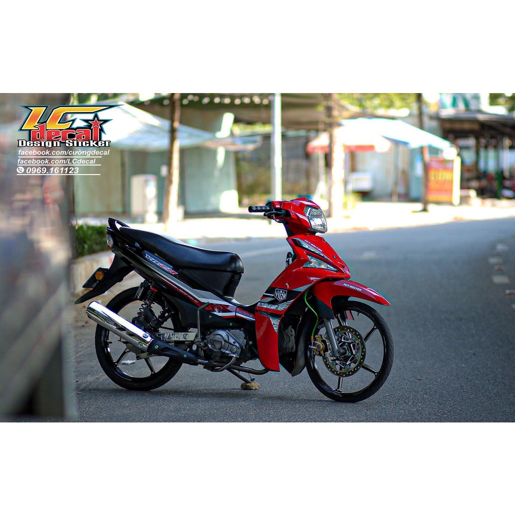 TEM RỜI mẫu Y11ZR 2022 cho Sirius Fi đỏ đen - không bay màu