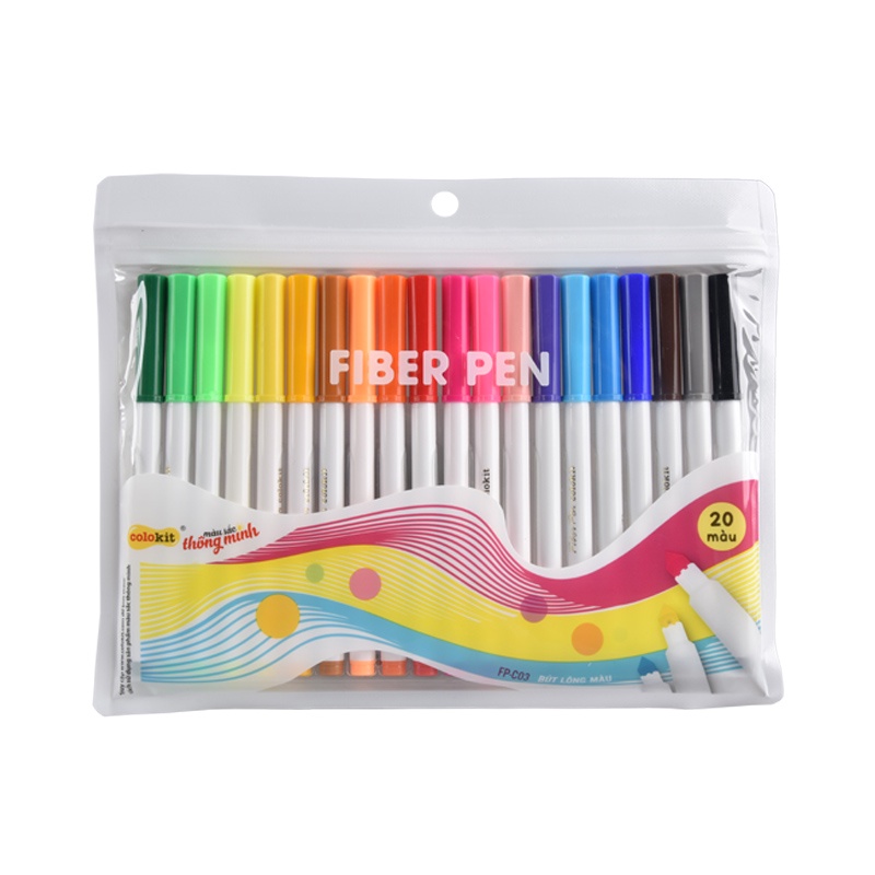 Bút lông màu Thiên Long Colokit Fiber Pen Washable - Có thể rửa được 10/20/36 màu
