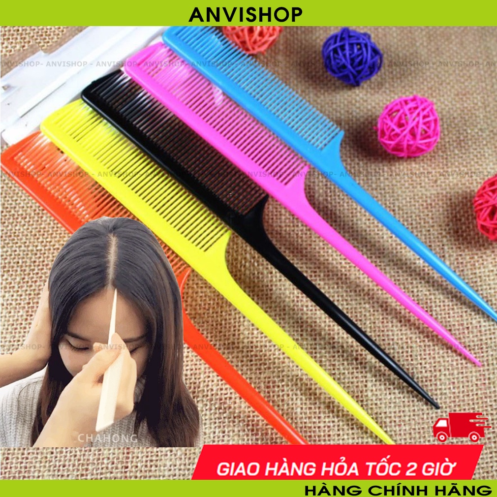 Lược rẽ ngôi - Lược chải phồng tóc - Lược kèm gương nhỏ gọn ANVISHOP
