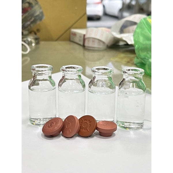 Combo 50 lọ thủy tinh 10ml màu trắng nút cao su