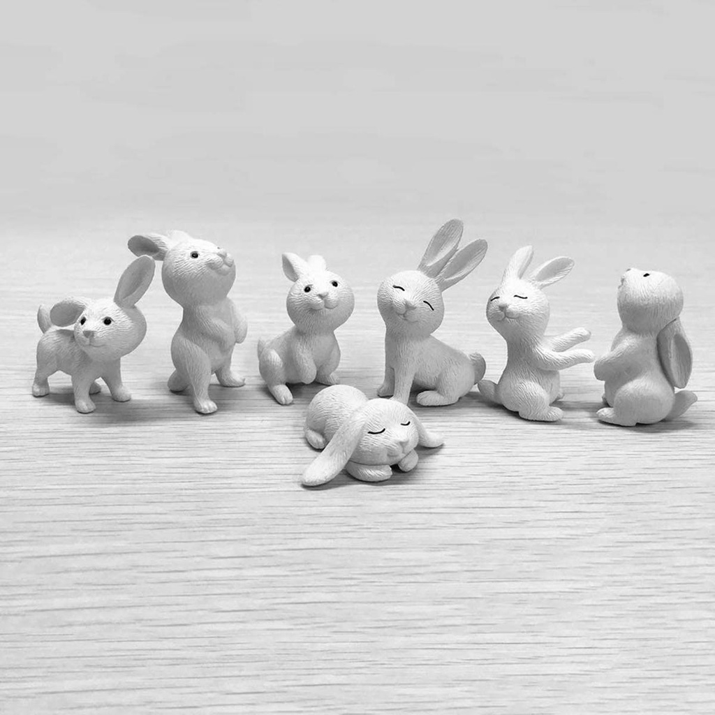 Đồ trang trí Thỏ Bunny Mini Dễ Thương Dùng Trang Trí Tiểu Cảnh DIY