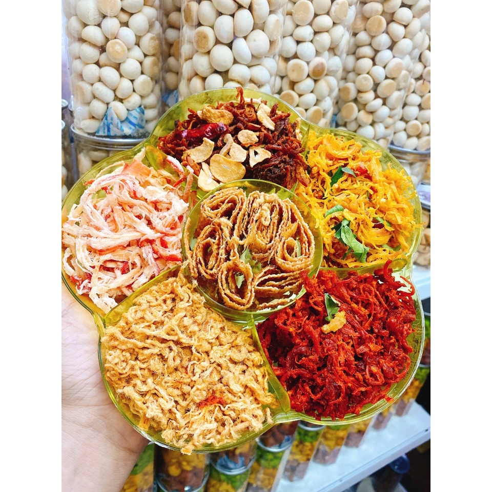 Set Khô Lục Vị Khay 550Gram [FREE SHIP]TỪ ĐƠN 50K, [Loại Đặc Biệt] Hàng ngon nhà làm