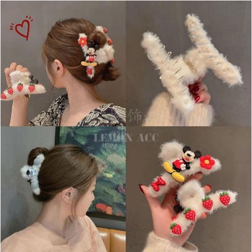 Kẹp tóc gấp tóc càng cua lông nhung mềm mại hoạt hình xinh xắn cho bạn gái GLONG_HH