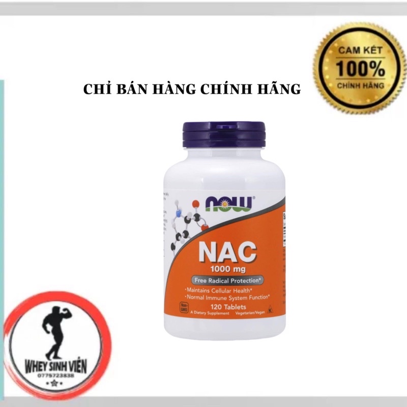 Thực Phẩm Giải Độc Gan Mát Gan NOW NAC 1000MG 120 Viên tại WHEYSINHVIEN.COM