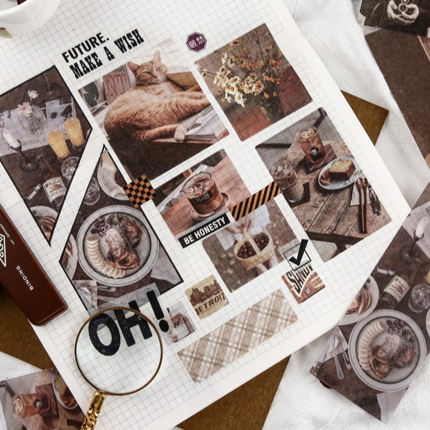 <Video Review> Bộ Sticker Hình Dán Phong Cách Vintage Trang Trí Sổ Tay Nhật Ký Điện Thoại Khay Đựng Bút M010