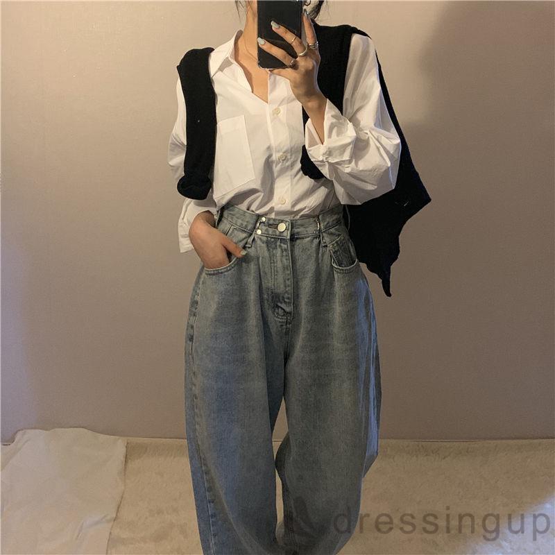 Áo Sơ Mi Tay Dài Màu Sắc Đơn Giản Thanh Lịch Cho Nữ