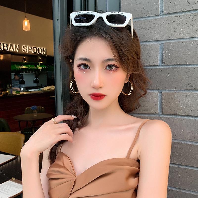 Bông Tai Hai Lớp Hình Học Bằng Kim Loại Phong Cách Âu Mỹ Đơn Giản Thời Trang