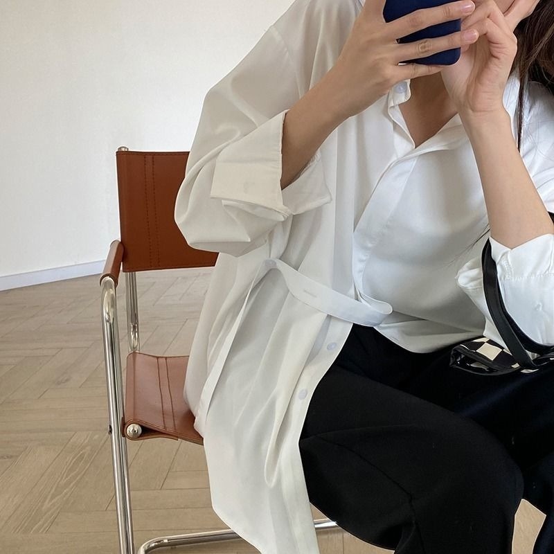 Áo Sơ Mi Nữ Dài Tay Cổ Bẻ Thời Trang Hàn