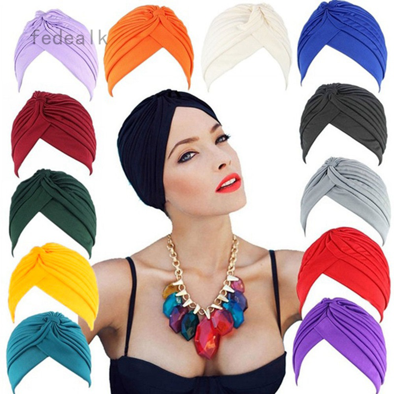 Mũ Turban Thắt Nút In Họa Tiết Phong Cách Hồi Giáo Cho Nữ