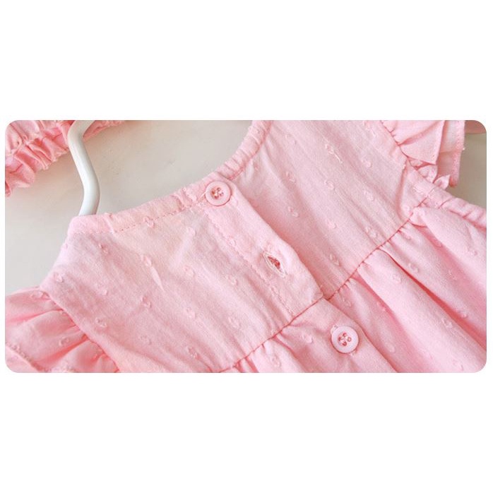 Jumpsuit Romper Sơ Sinh Hồng Phấn Họa Tiết siêu xinh cho Bé từ 3-12 ThángThiên Đường Trẻ Thơ