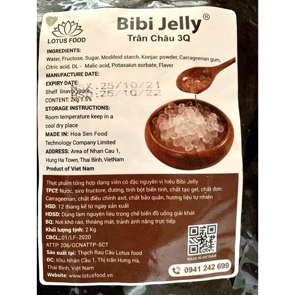 Trân Châu 3Q BiBi Jelly Gói 2Kg