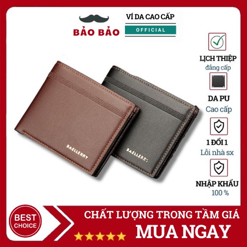 Ví Da Nam Mini Baellerry Cao Cấp Cầm Tay Nhiều Ngăn BB2526 Đụng Tiền Và Thẻ