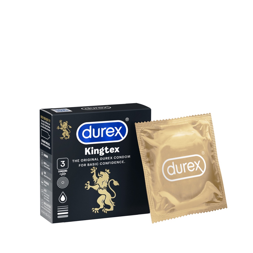 Bao cao su Durex Kingtex  ôm sát, chân thật kéo dài cuôc vui lâu hơn hộp 3 cái -Tặng kẹo