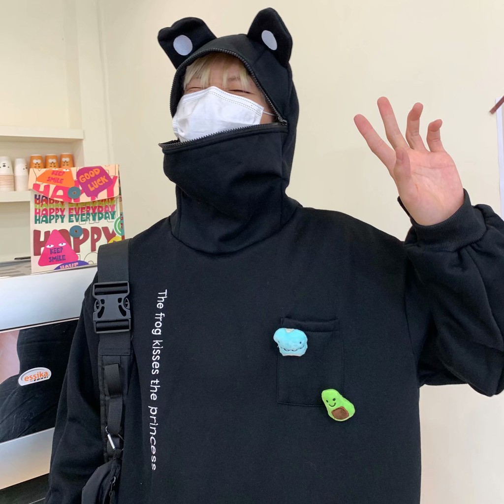 [ Mã 12FASHIONSALE1 giảm 10K đơn 50K ] Áo Hoodie Nam Tay Dài Có In Hình Con Ếch Thời Trang Cá Tính | BigBuy360 - bigbuy360.vn