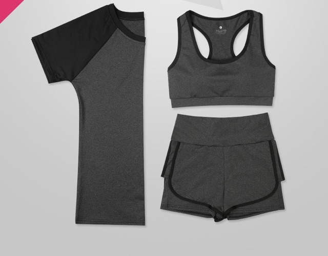 QQ 001-150 Bộ đồ bơi nữ thể thao ba mảnh của nữ sinh-Bộ Tập Gym, Yoga, Thể Dục Nữ  - Set Quần Đùi + Áo Bra | BigBuy360 - bigbuy360.vn