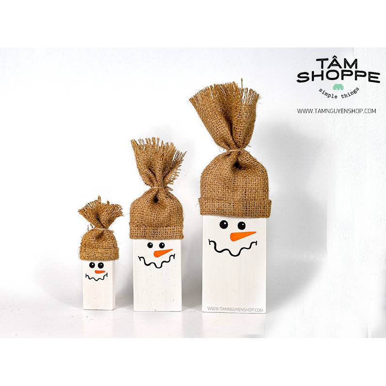 Bộ 3 người tuyết Snowman đội nón