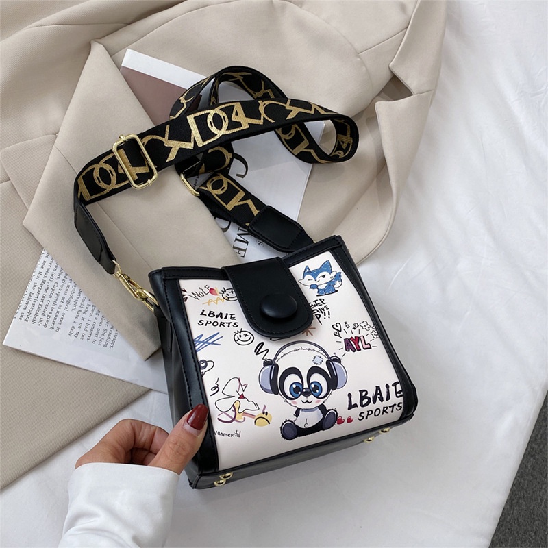 IELGY Túi Đeo Vai Dáng Xô Dây Bản Rộng Thời Trang Cho Nữ