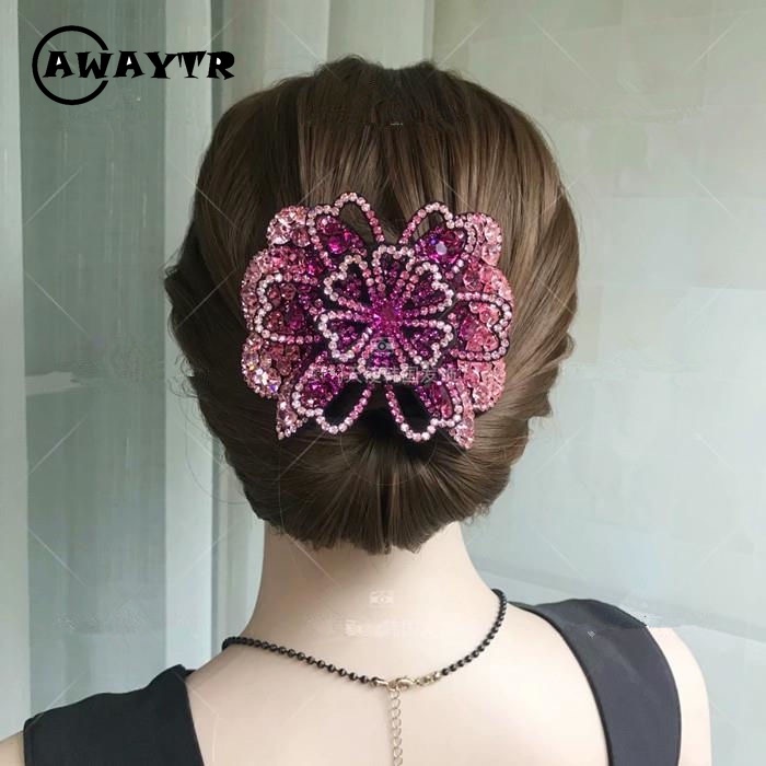 Kẹp Tóc Hình Hoa Đính Đá Phong Cách Retro Thời Trang Cho Nữ