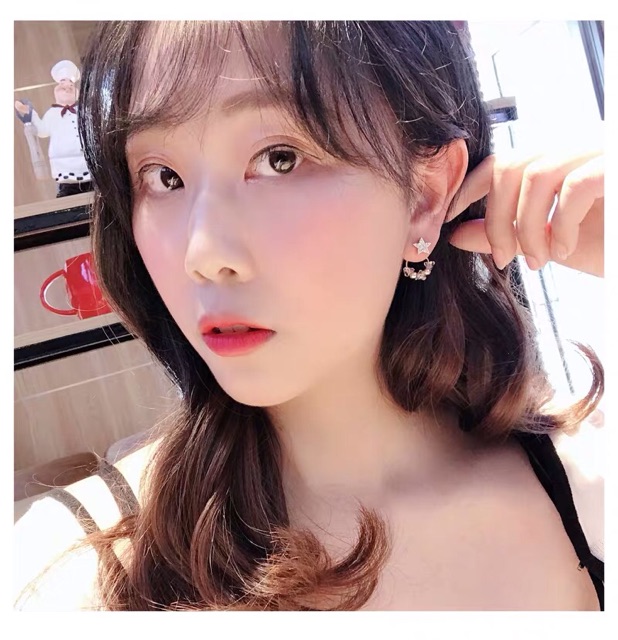 Bông tai xi vàng , bông tai cài chuôi sau kiểu hàn quốc cực xinh