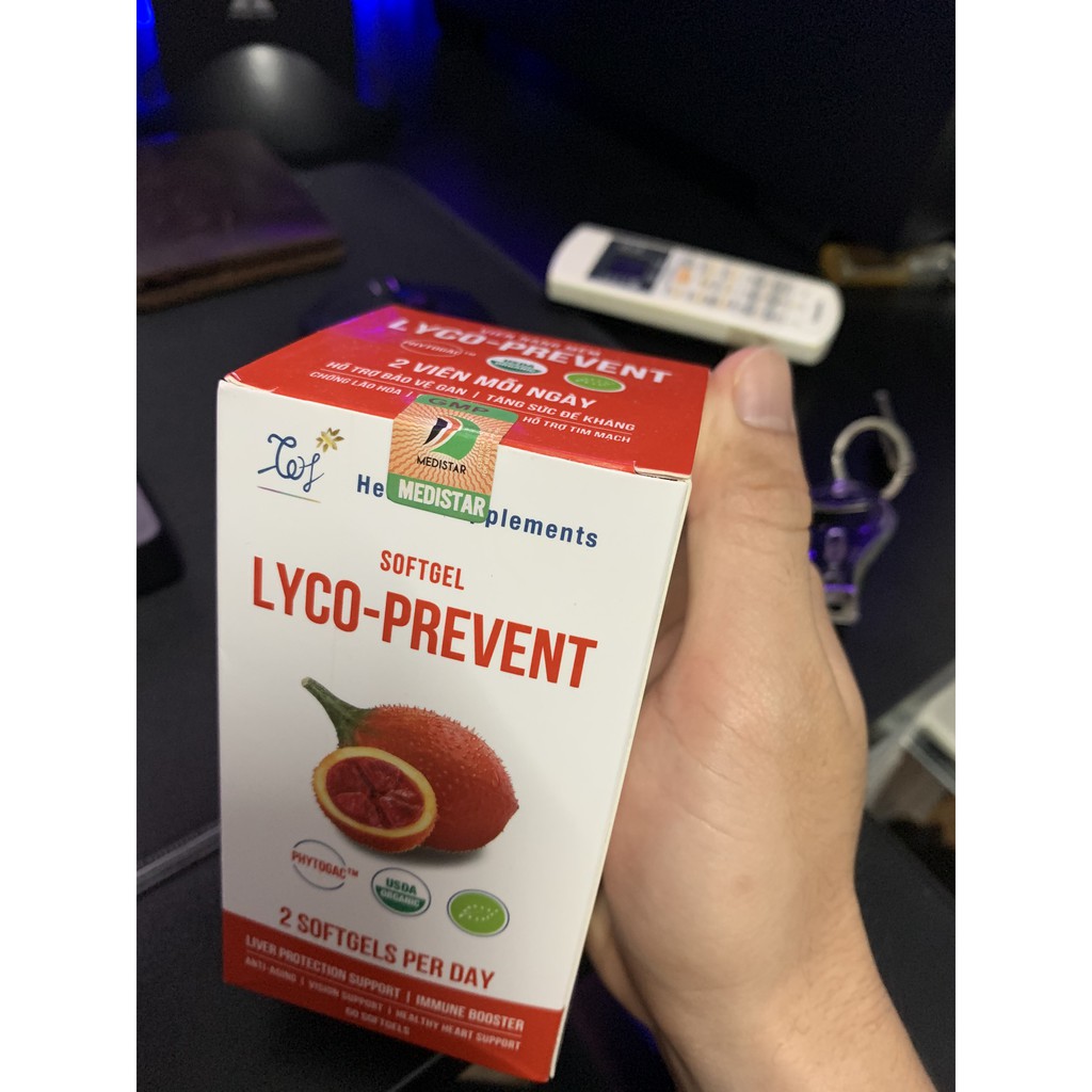 Tinh Chất Gấc LycoPrevent - Vitamin Sáng Mắt, Đẹp Da, Chống Lão Hoá, Bảo Vệ Gan, Tim mạch lọ 60 viên [Thuộc tập đoàn TH]