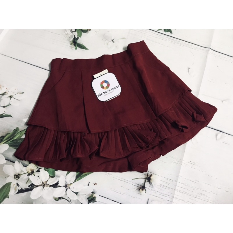 Chân váy hai tầng viền váy xếp ly chất vải dày dặn | BigBuy360 - bigbuy360.vn