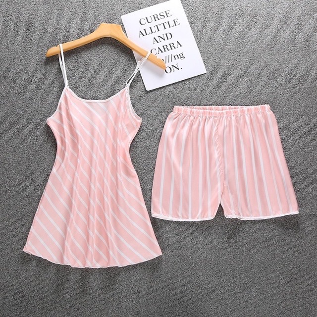 Bộ ngủ 2 dây lụa satin - đồ ngủ gợi cảm _KuBull