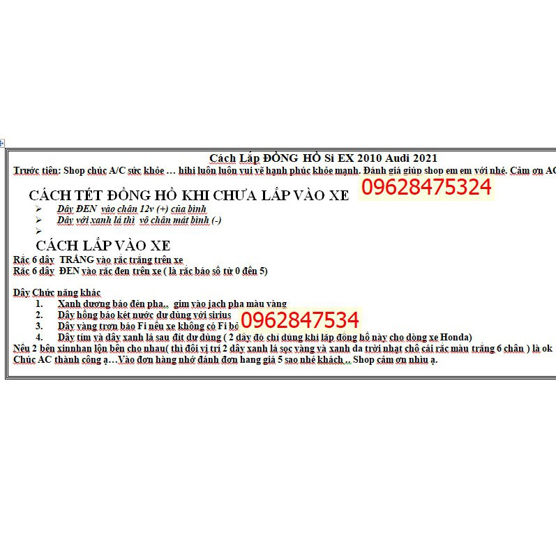Đồng hồ Sirius Exciter 2006-2010 mẩu audi 2021 lắp như zin Bảo Hành 6 Tháng - dochoixemay