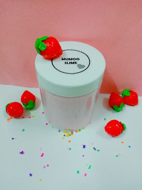 2 HỦ Sữa dâu ngọt ngào 140ml- slime mây